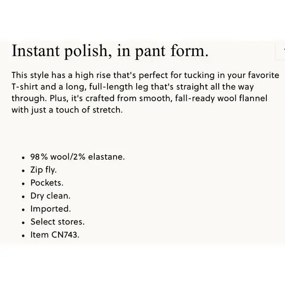 J. Crew Carolina pant in wool-blend flannel Black NWT size 8 - Picture 7 of 8